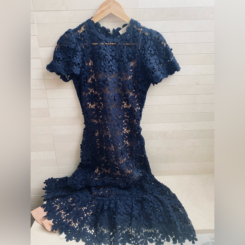 Michael Kors navy floral dress; worn once for wedding